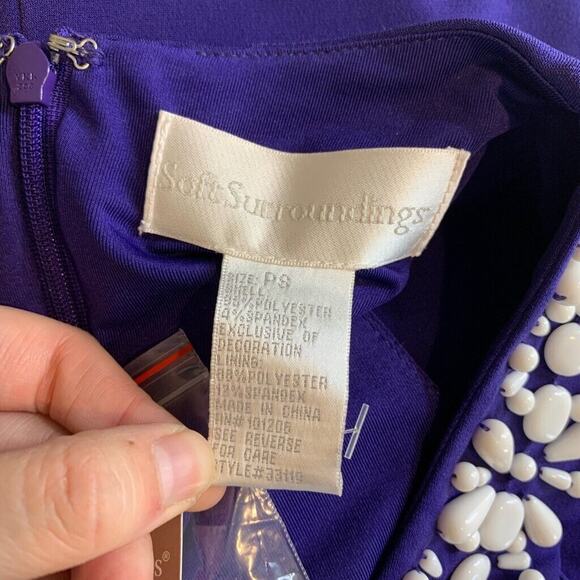 Soft Surroundings Dress Womens PS Small Petite Vibrant Purple Beaded Halter Maxi - Picture 13 of 16